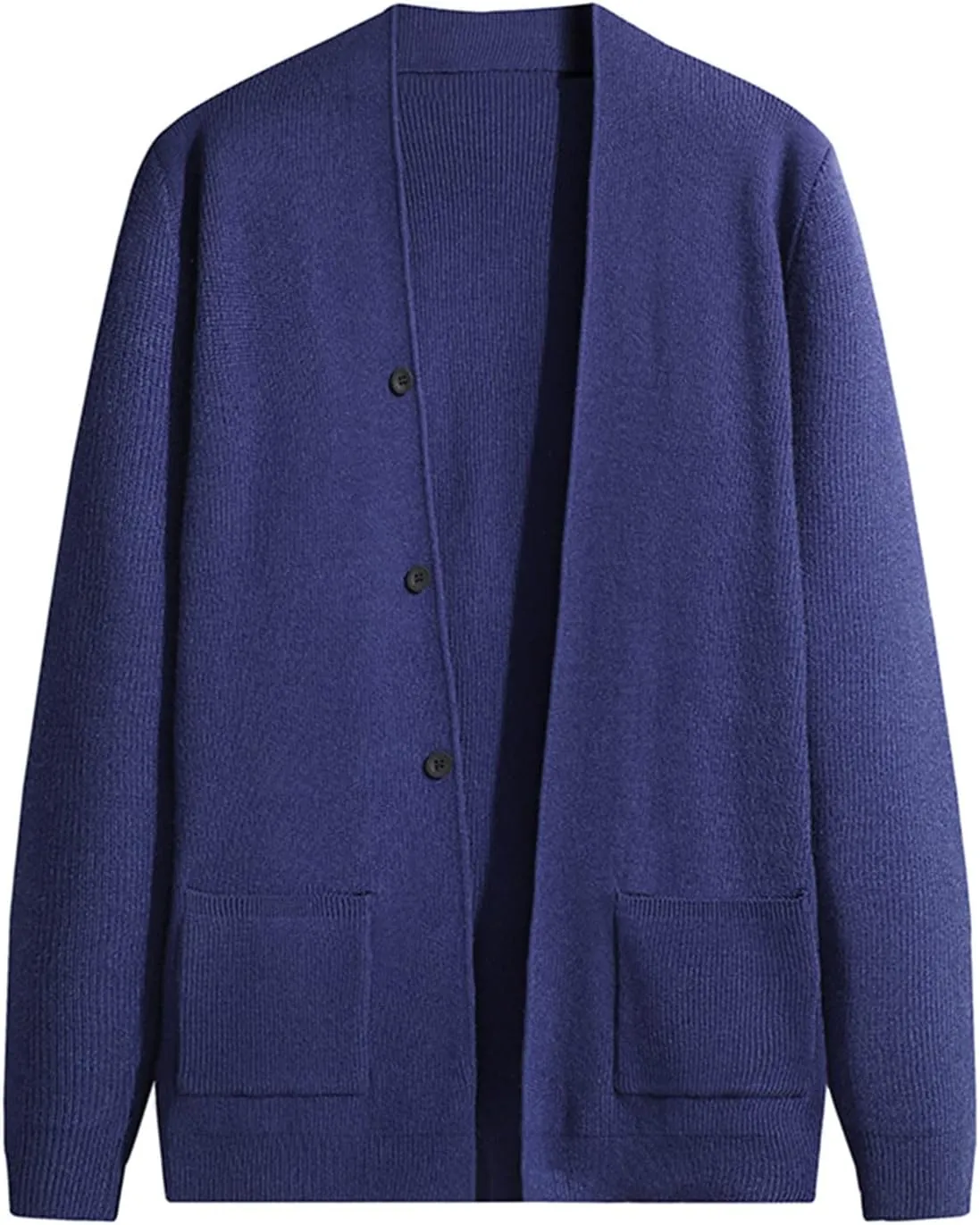 Mens Sweater Jacket Mens Solid Long Sleeve V Neck Cardigan Button Down Sweaters Coat with Front Pocket