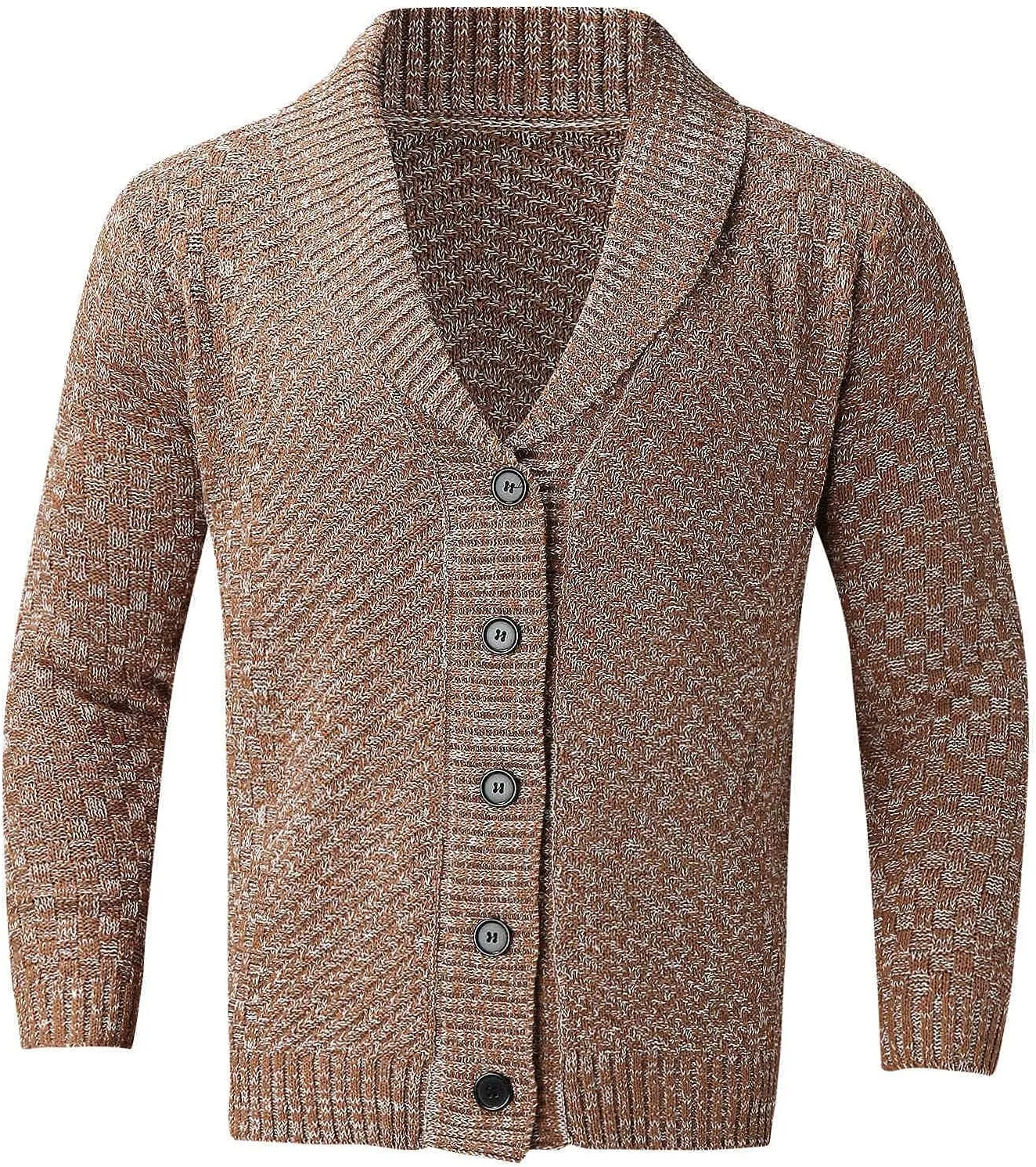 Mens Sweater Jacket Mens Winter Shawl Collar Open Front Button Down Cardigan Long Sleeve Sweaters Coat