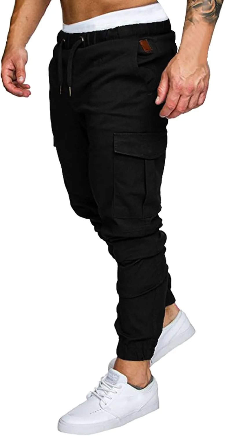 Mens Sweatpants Cargo Cargo Trousers Utility Pants with Zip Pockets Joggers for Men Cargo Athletic Mens Joggers Pants