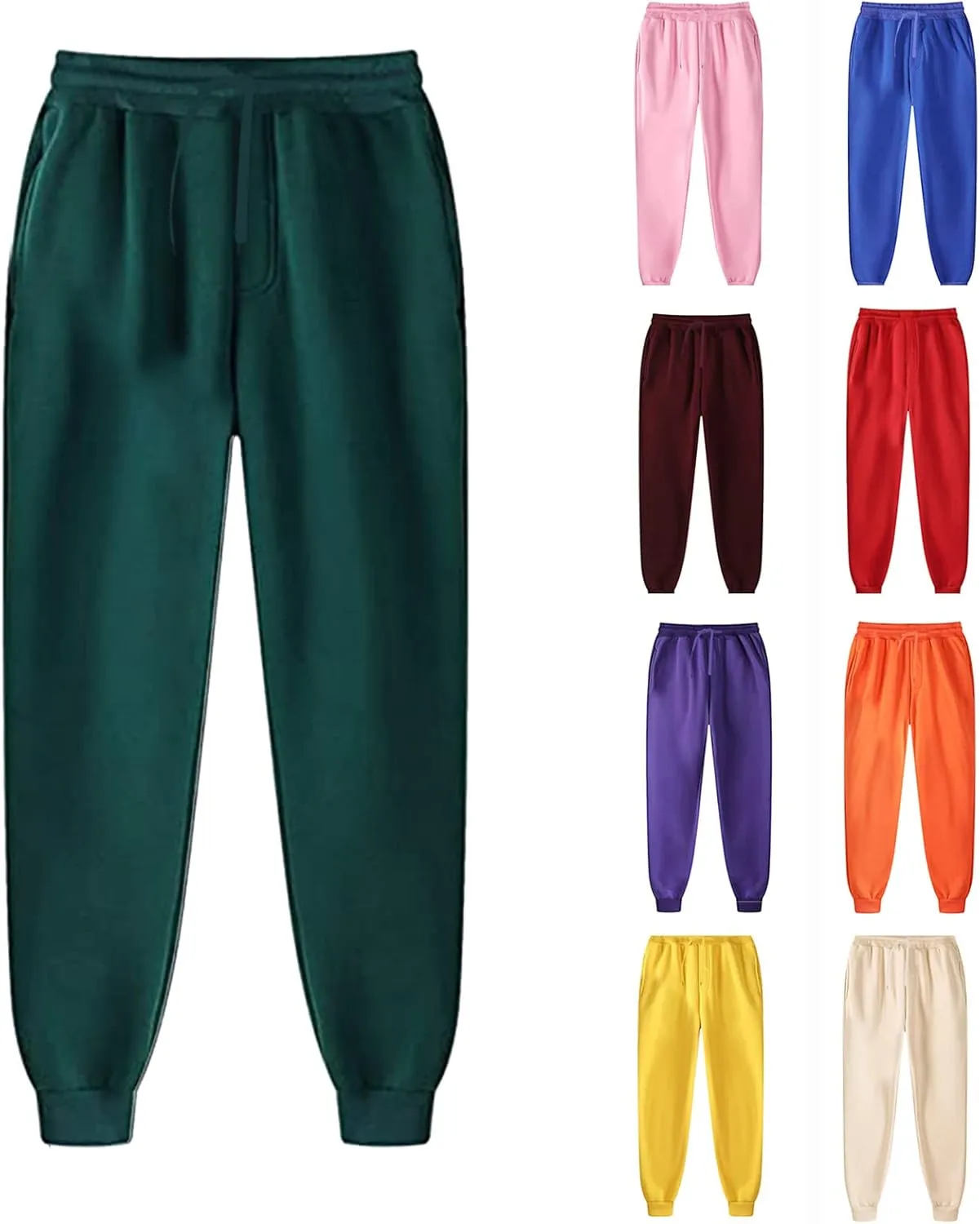 Men's Sweatpants Elastic Stretch Waist Drawstring Casual Loose Joggers Running Athletic Sports Hiking Workout Pants