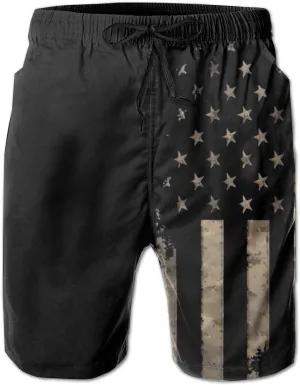Mens Swim Trunks American Flag Bathing Suit Swimming Shorts Quick Dry Board Shorts Swimsuits with Pockets Mesh Lining