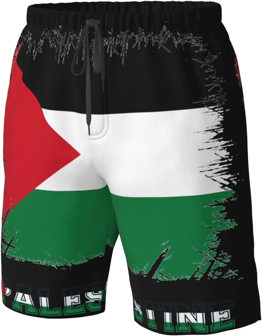 Men's Swim Trunks Beach Shorts Drawstring Quick Dry Running Shorts with Pockets
