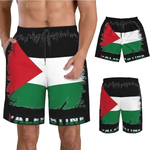 Men's Swim Trunks Beach Shorts Drawstring Quick Dry Running Shorts with Pockets