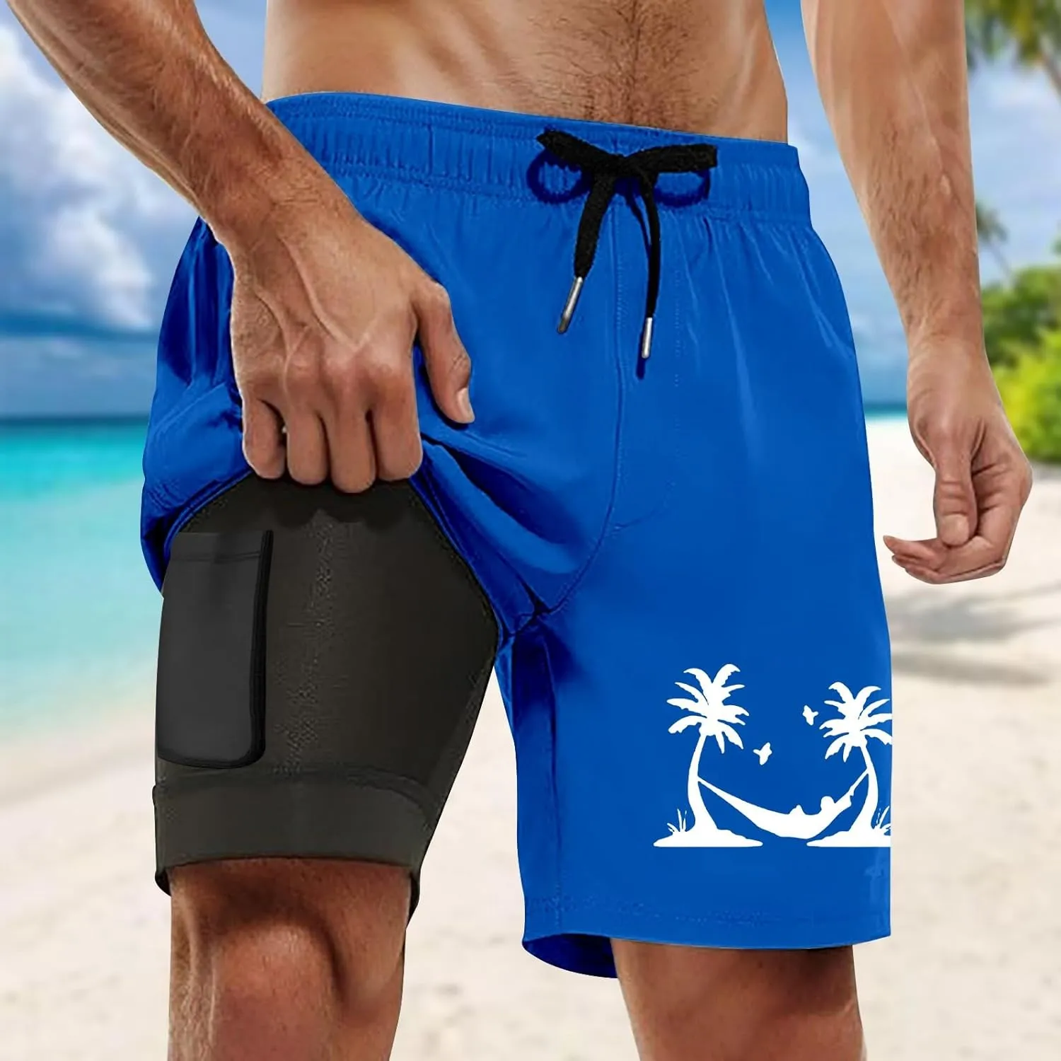 Men's Swim Trunks Quick Dry Board Shorts Swimsuit Swimwear Bathing Suit Solid Basic Sport Beach Short with Pockets