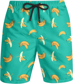 Mens Swim Trunks Quick Dry Swim Plus Size Print Shorts with Big and Tall Funny Surfing Beach Swimwear Bathing Suits
