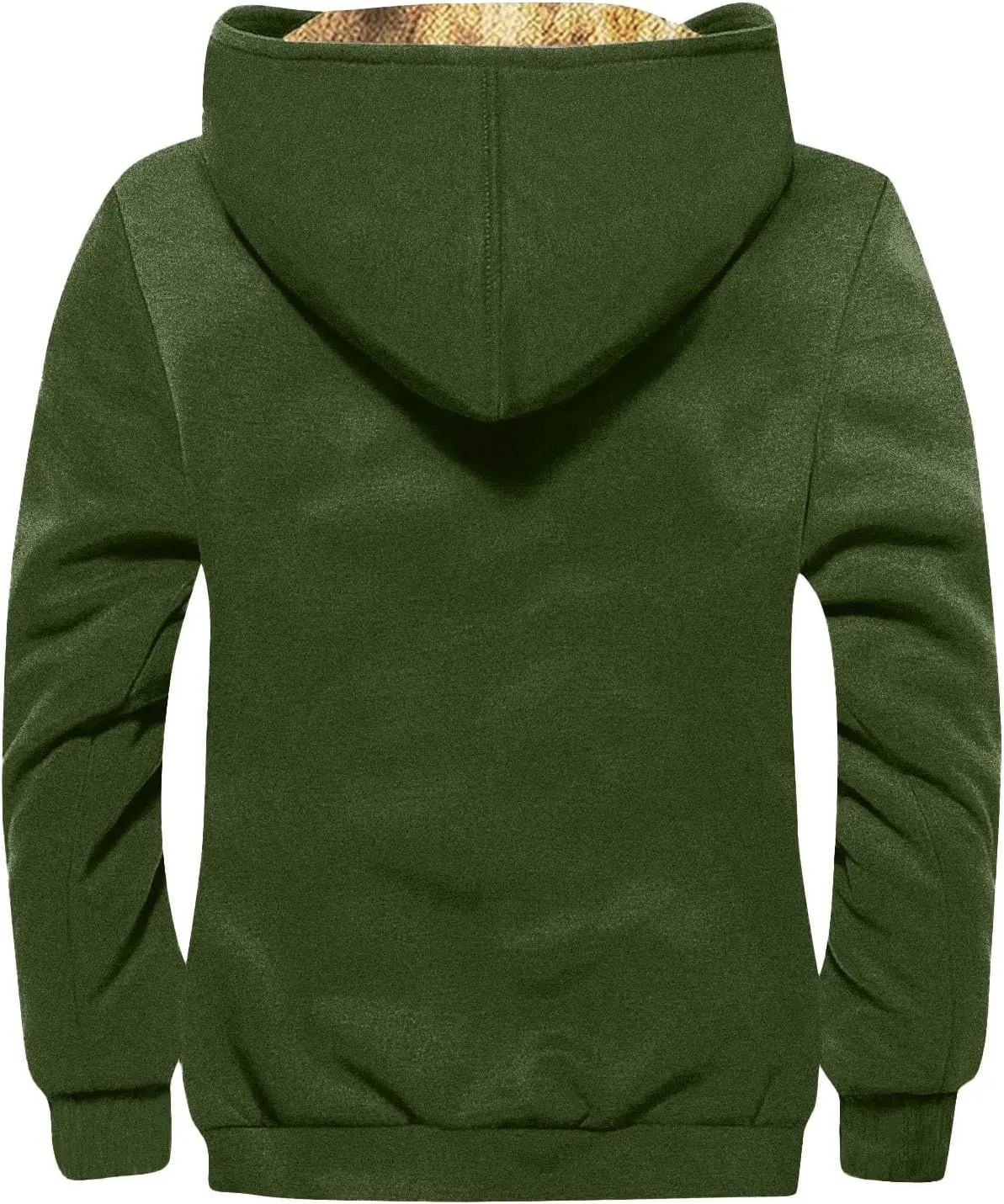 Men's Thick Sherpa Lined Warm Jacket Zipper Fleece Hoodie Sweatshirt Winter Coat Oversized Jackets M-7XL