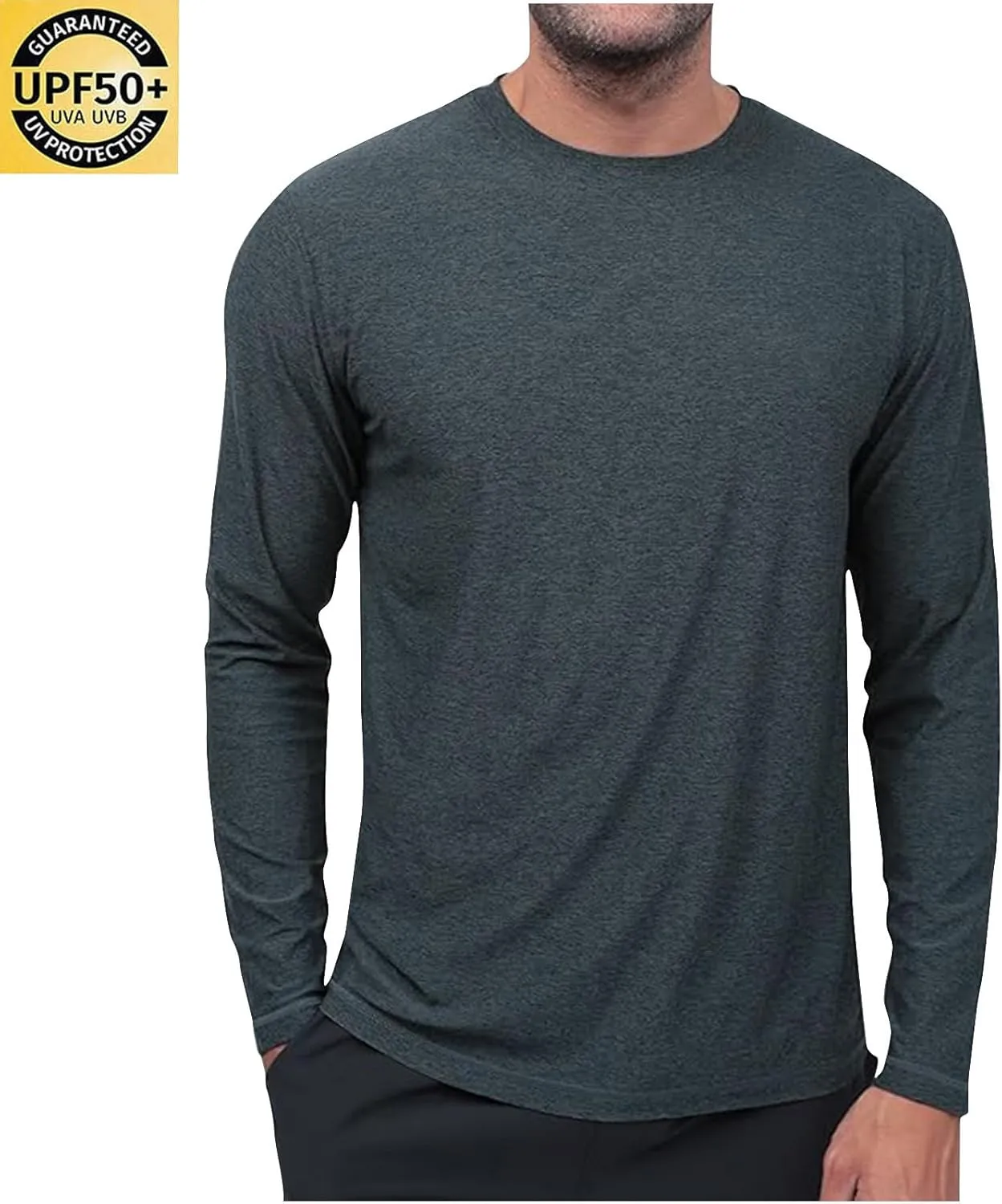Mens UPF 50  UV Sun Protection Shirts Outdoor Long Sleeve SPF Rash Guard Lightweight Quick Dry Fishing Running Tshirts