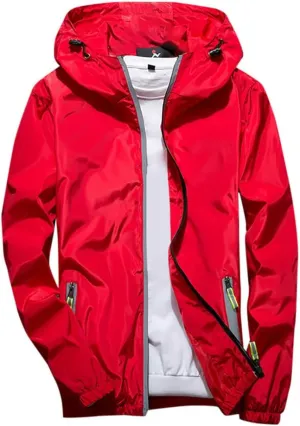Men's Wind Breaker Jackets Rain Jacket Windbreaker Lightweight Shell Raincoat With Hood For Golf, M-7XL