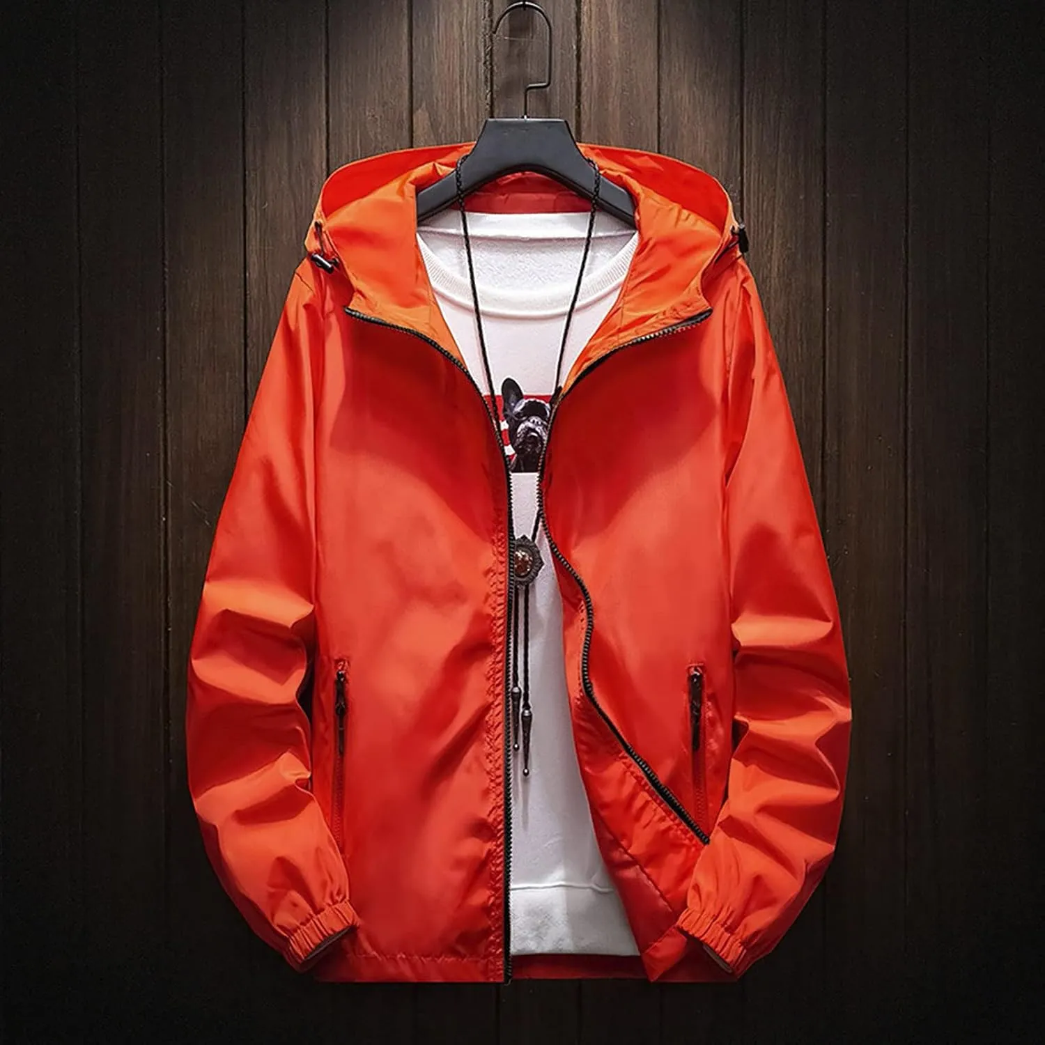 Men's Wind Breaker Jackets Rain Jacket Windbreaker Lightweight Shell Raincoat With Hood For Golf, M-7XL