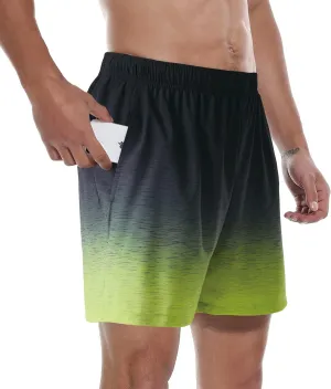 Men's Workout Running Shorts 7" Quick Dry Gym Athletic Training Shorts with Zipper Pocket