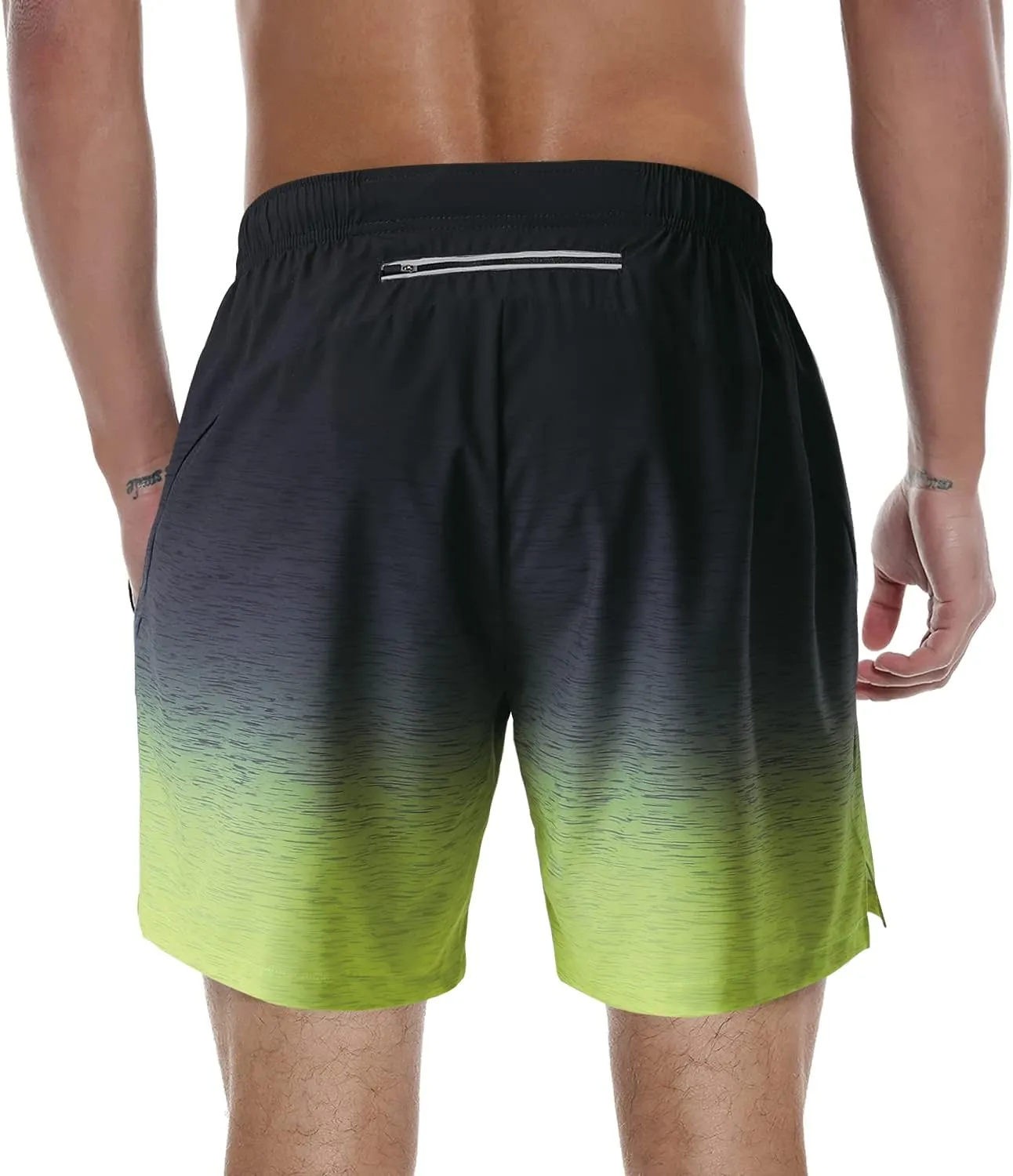 Men's Workout Running Shorts 7" Quick Dry Gym Athletic Training Shorts with Zipper Pocket
