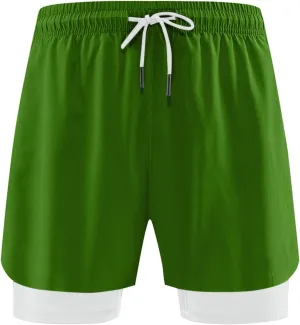 Men's Workout Running Shorts Athletic Elastic Waist Drawstring Shorts Solid Lightweight Gym Outdoor Pants