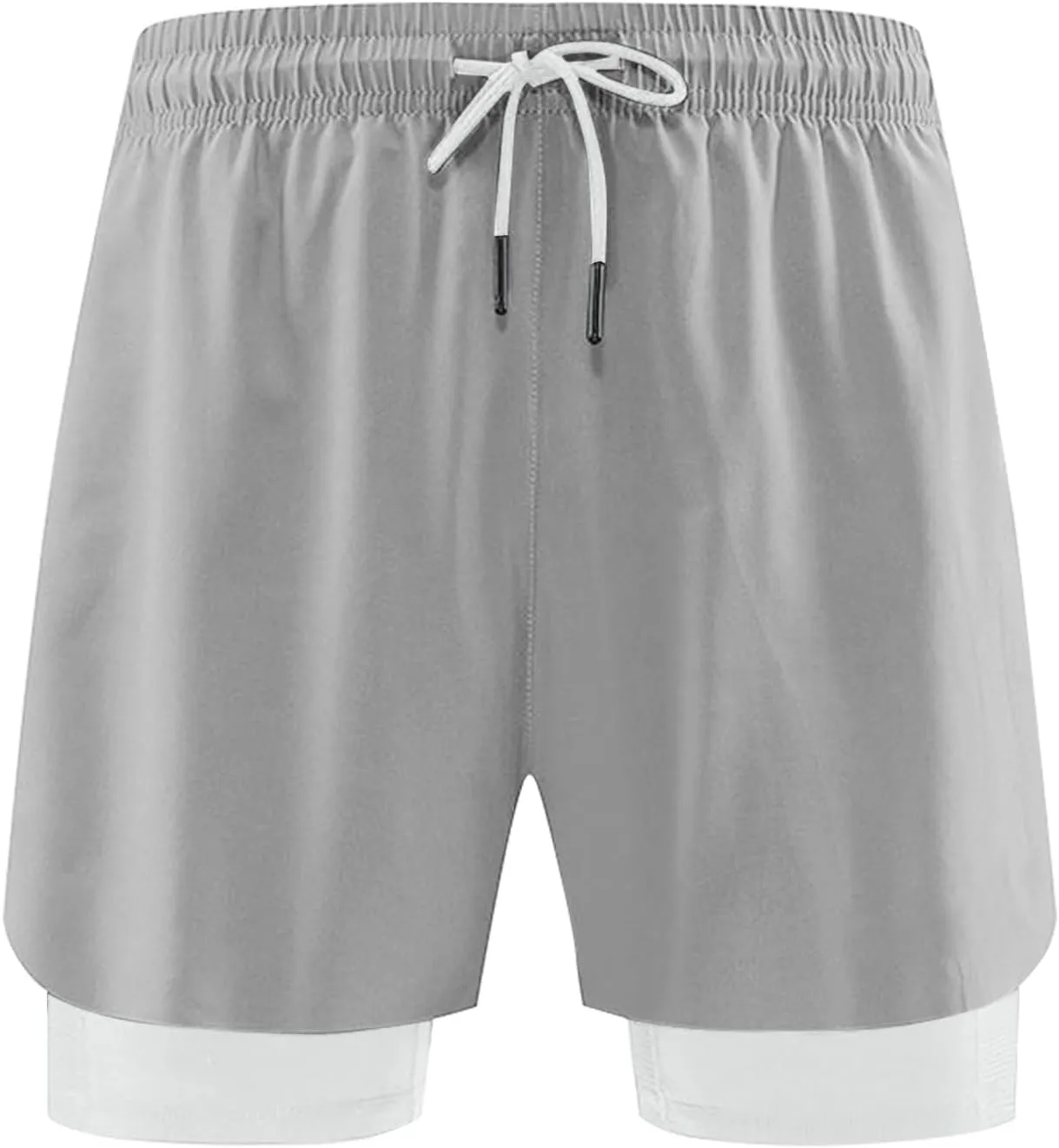 Men's Workout Running Shorts Athletic Elastic Waist Drawstring Shorts Solid Lightweight Gym Outdoor Pants