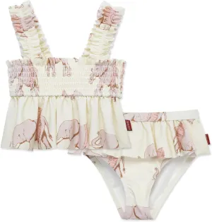 Milkbarn Toddler Girls Swimsuit, Two Pieces Ruffled Bikini Tankini Sets, Summer Beach Bathing Suit for Infant Baby Girl,