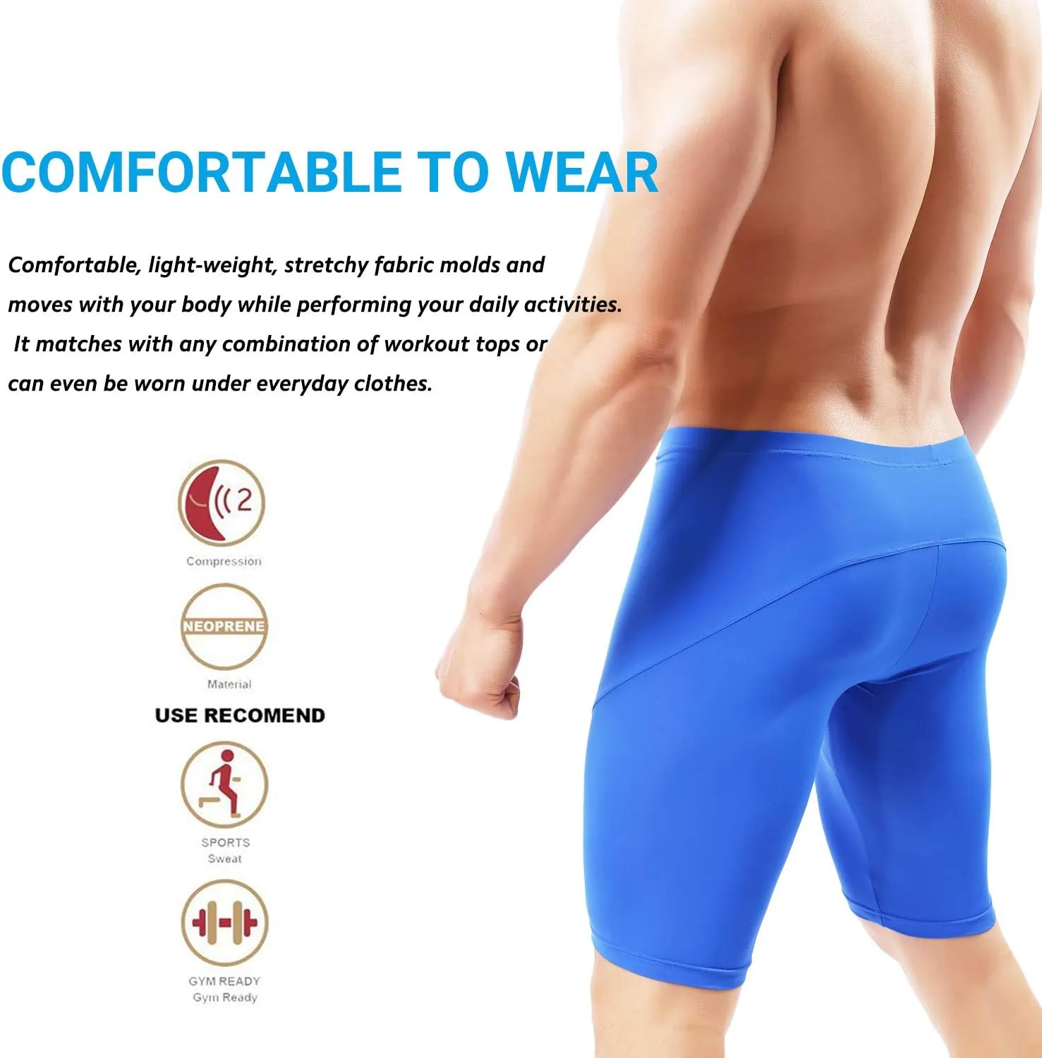 MIZOK Men's Compression Running Shorts Quick Dry Yoga Tight Seamless Training Gym Workout Baselayer
