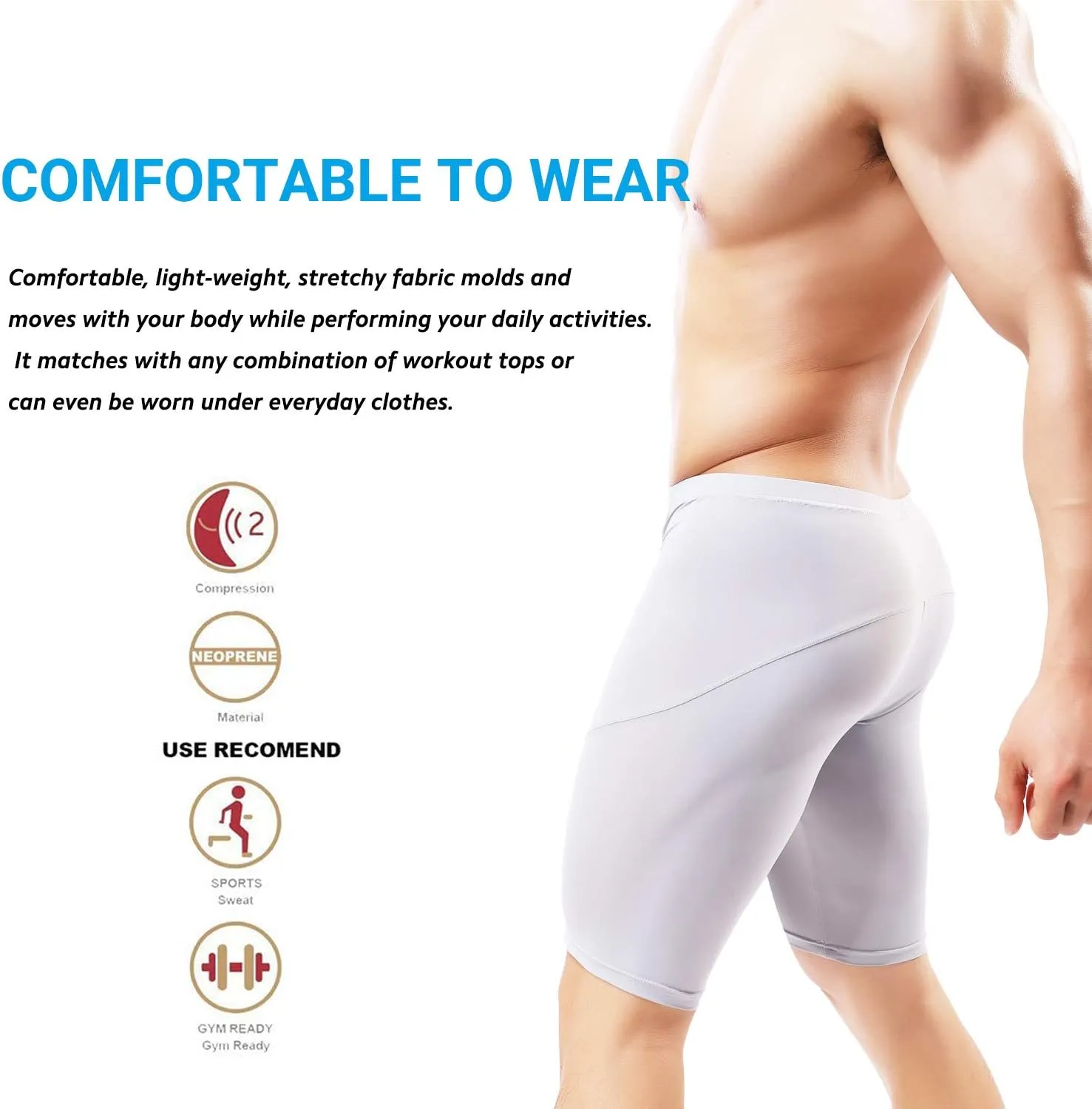 MIZOK Men's Compression Running Shorts Quick Dry Yoga Tight Seamless Training Gym Workout Baselayer
