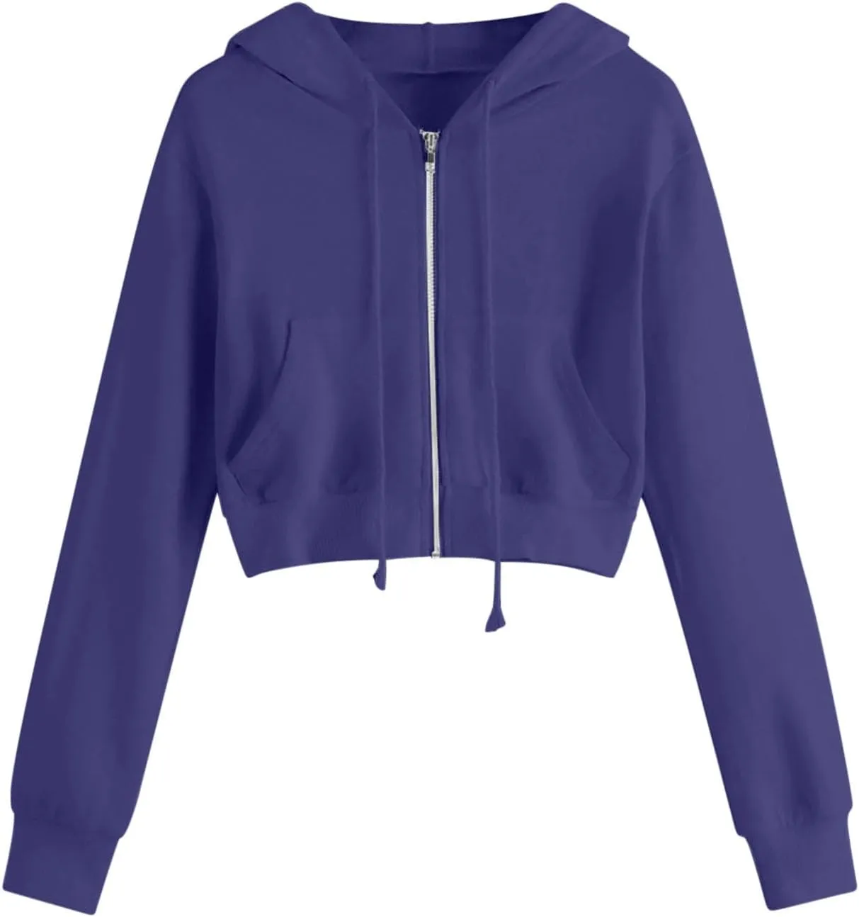 MRGIINRI Hoodies for Women Full Zip Up Cropped Sweatshirt Jackets Casual Comfy Gym Tops Fall Outfits Fall Winter Clothes 2024