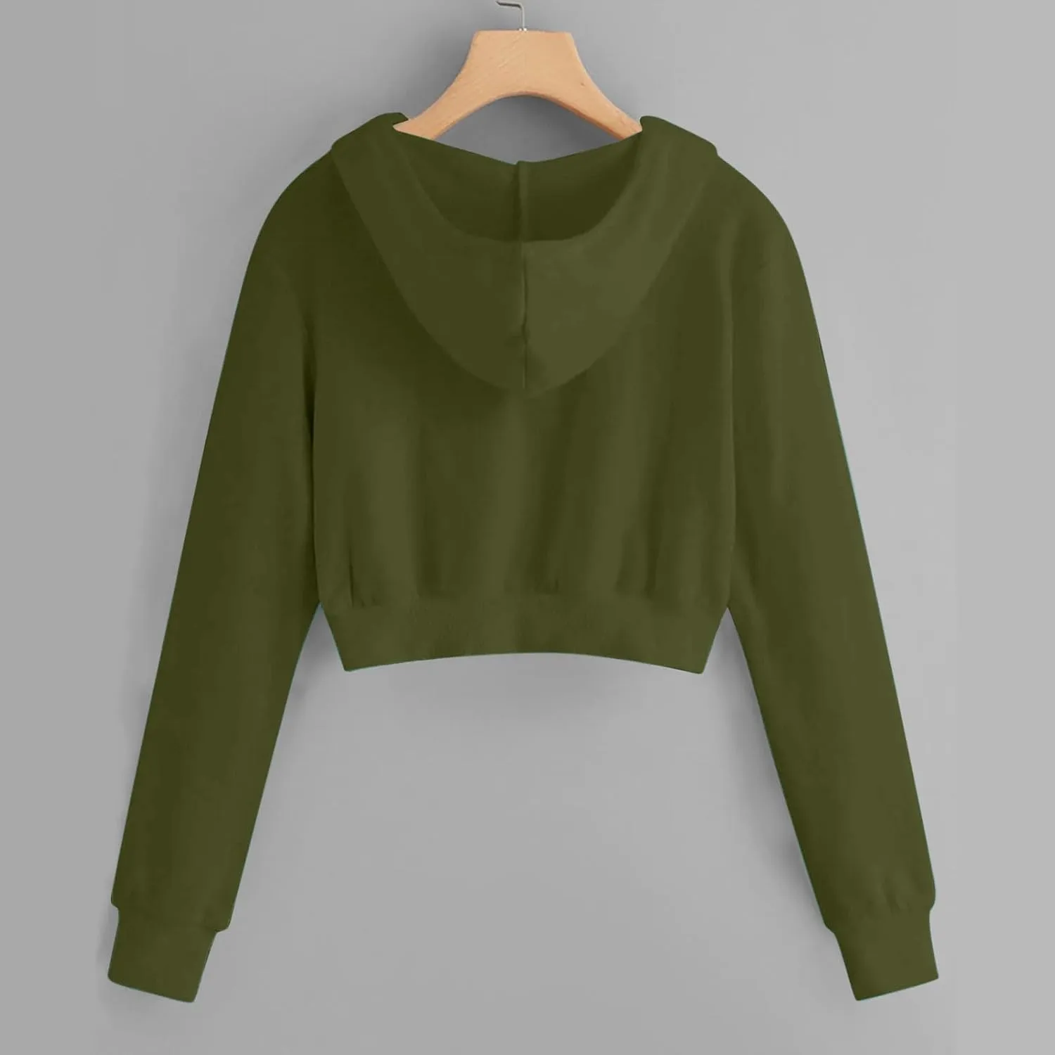 MRGIINRI Hoodies for Women Full Zip Up Cropped Sweatshirt Jackets Casual Comfy Gym Tops Fall Outfits Fall Winter Clothes 2024