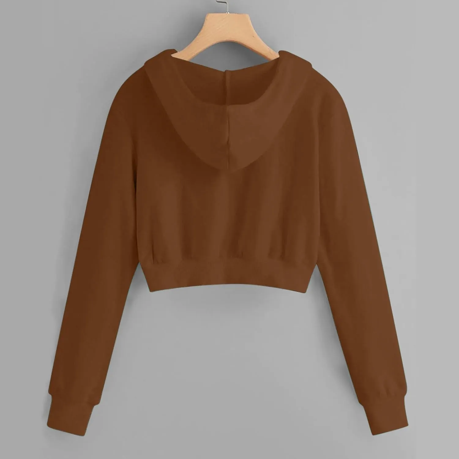 MRGIINRI Hoodies for Women Full Zip Up Cropped Sweatshirt Jackets Casual Comfy Gym Tops Fall Outfits Fall Winter Clothes 2024