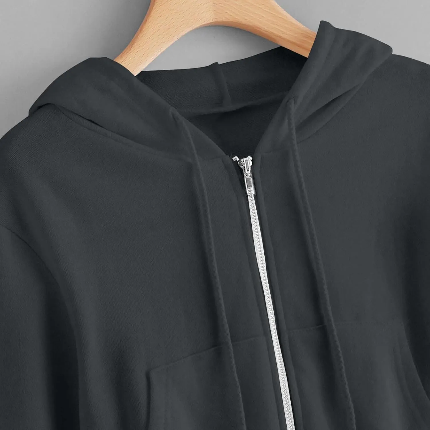 MRGIINRI Hoodies for Women Full Zip Up Cropped Sweatshirt Jackets Casual Comfy Gym Tops Fall Outfits Fall Winter Clothes 2024