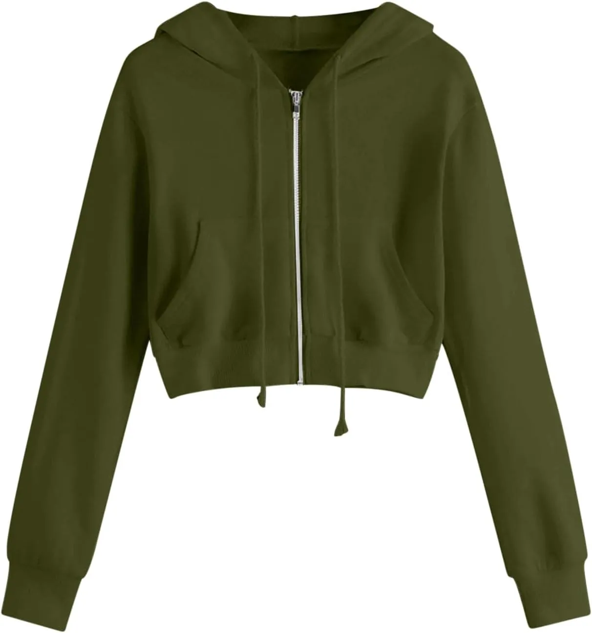 MRGIINRI Hoodies for Women Full Zip Up Cropped Sweatshirt Jackets Casual Comfy Gym Tops Fall Outfits Fall Winter Clothes 2024