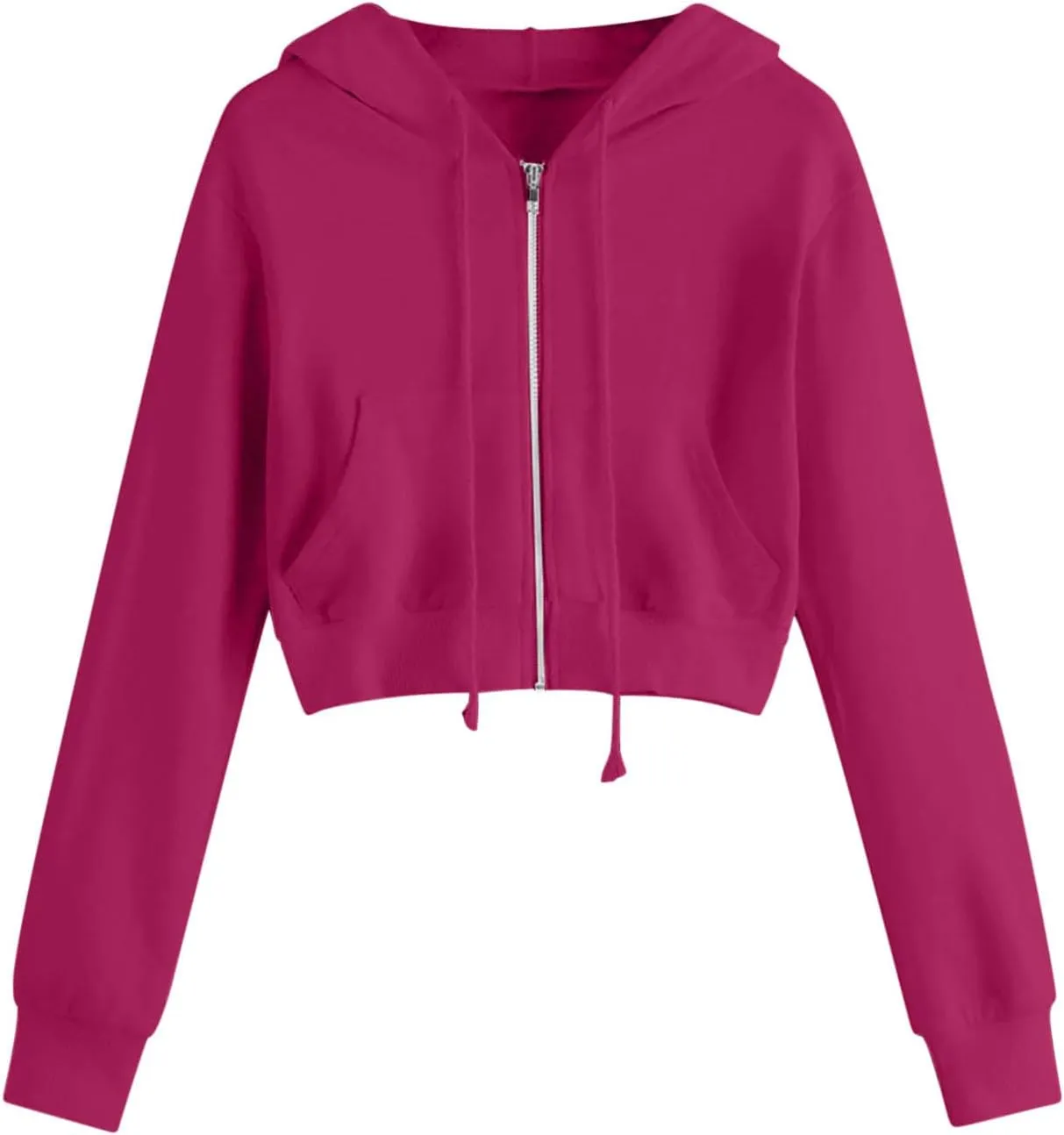 MRGIINRI Hoodies for Women Full Zip Up Cropped Sweatshirt Jackets Casual Comfy Gym Tops Fall Outfits Fall Winter Clothes 2024