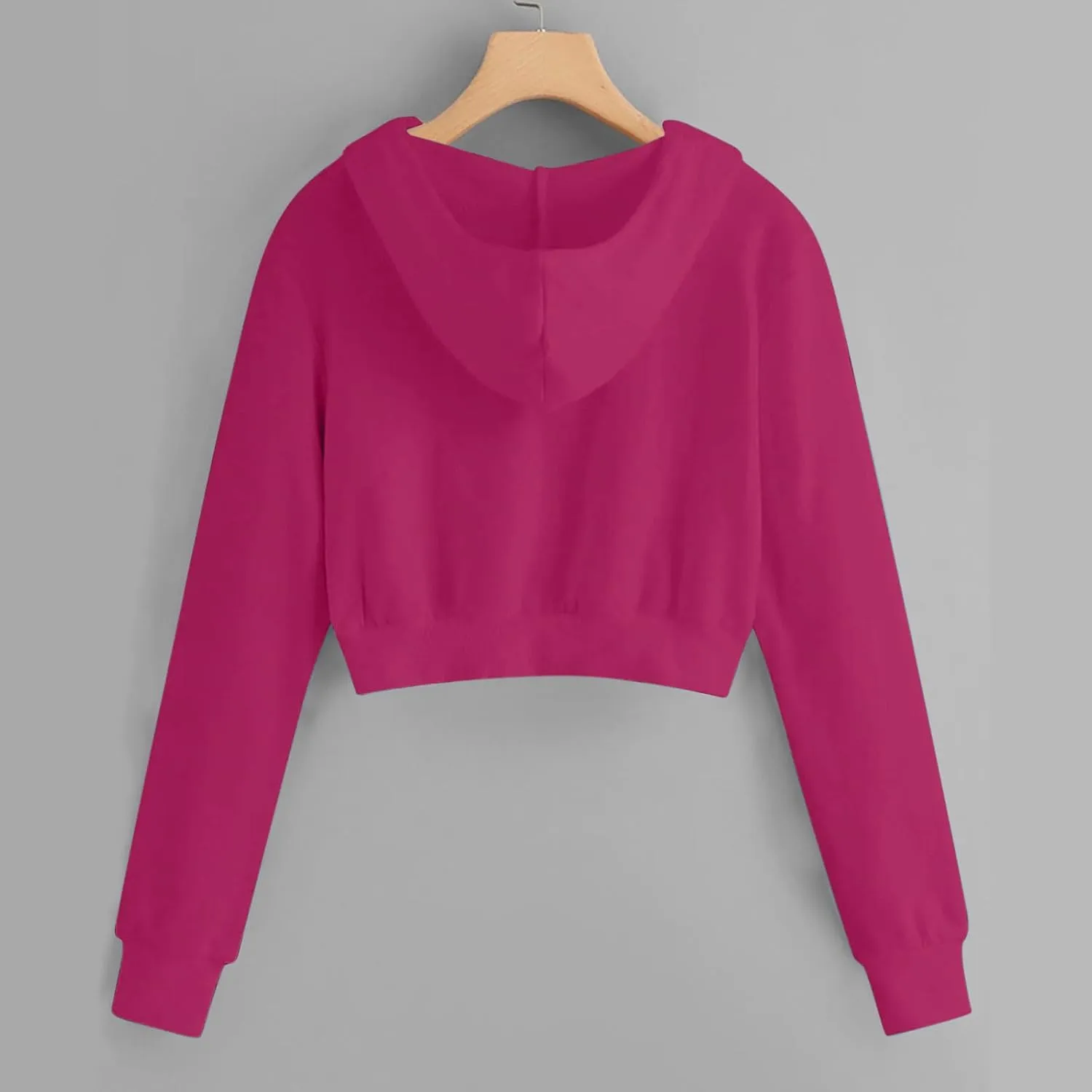 MRGIINRI Hoodies for Women Full Zip Up Cropped Sweatshirt Jackets Casual Comfy Gym Tops Fall Outfits Fall Winter Clothes 2024