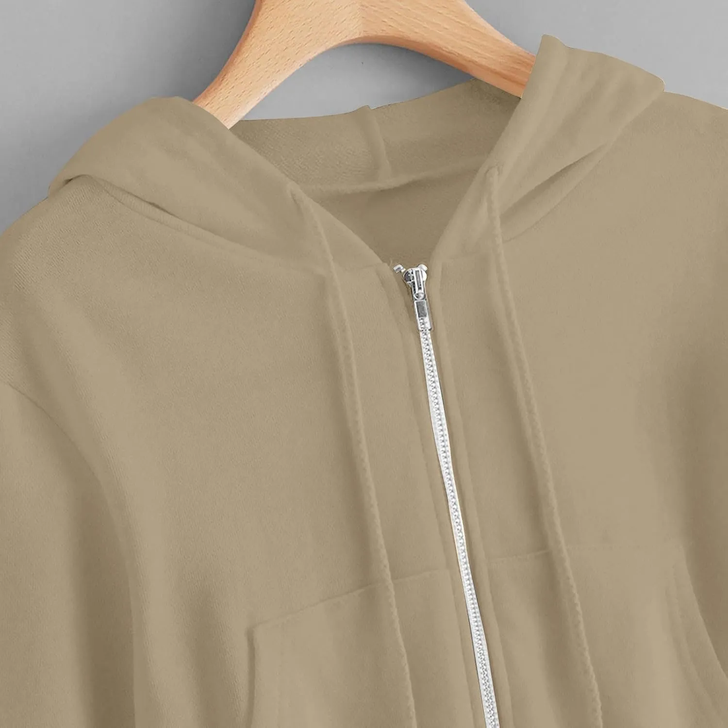 MRGIINRI Hoodies for Women Full Zip Up Cropped Sweatshirt Jackets Casual Comfy Gym Tops Fall Outfits Fall Winter Clothes 2024