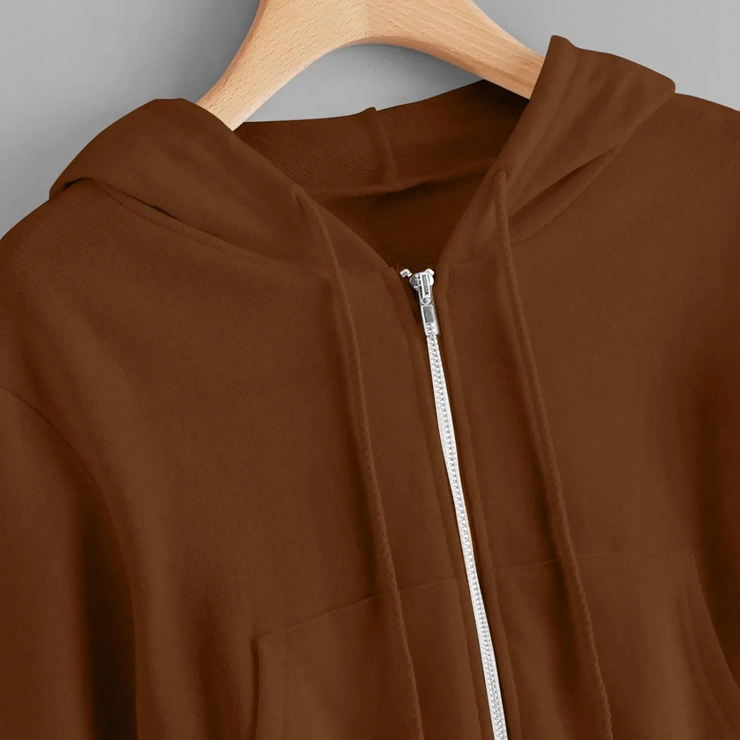 MRGIINRI Hoodies for Women Full Zip Up Cropped Sweatshirt Jackets Casual Comfy Gym Tops Fall Outfits Fall Winter Clothes 2024