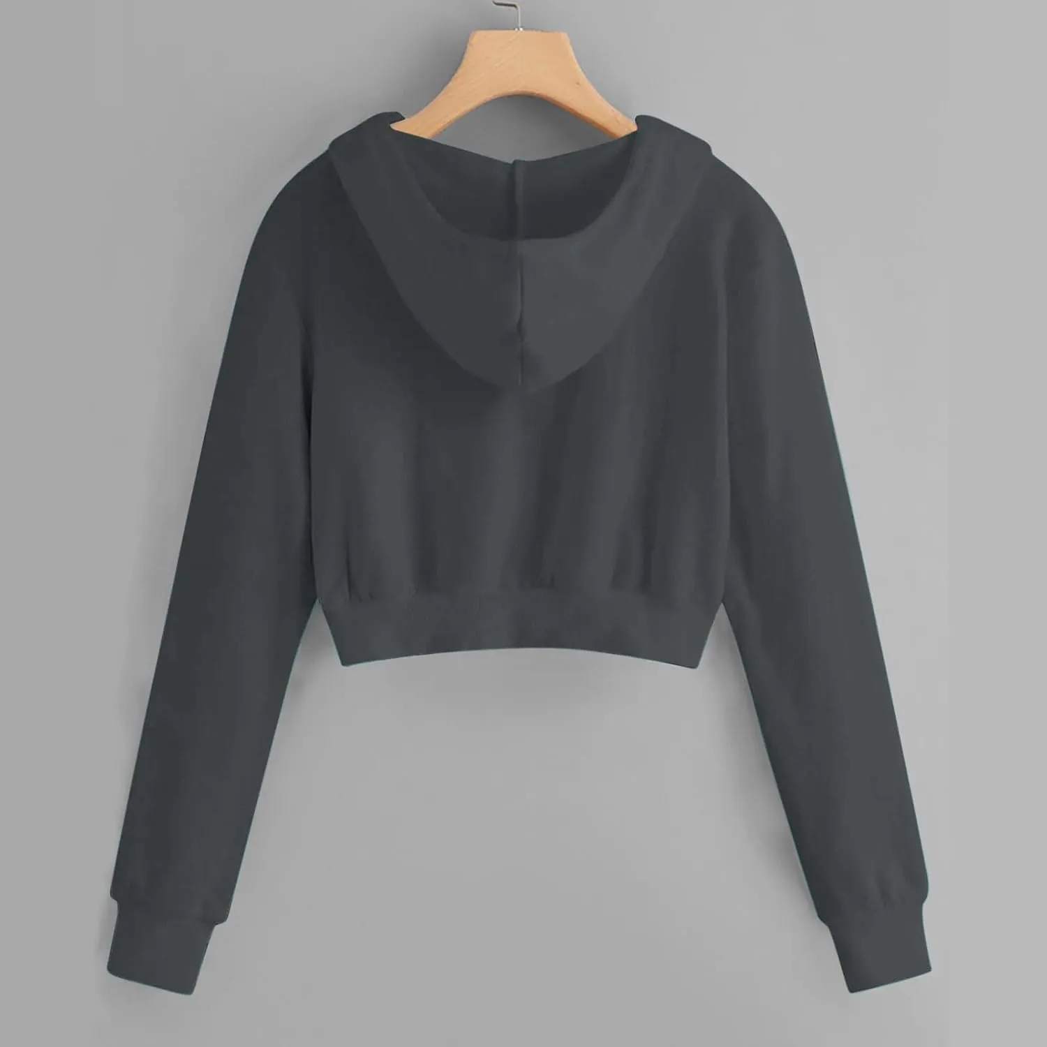 MRGIINRI Hoodies for Women Full Zip Up Cropped Sweatshirt Jackets Casual Comfy Gym Tops Fall Outfits Fall Winter Clothes 2024