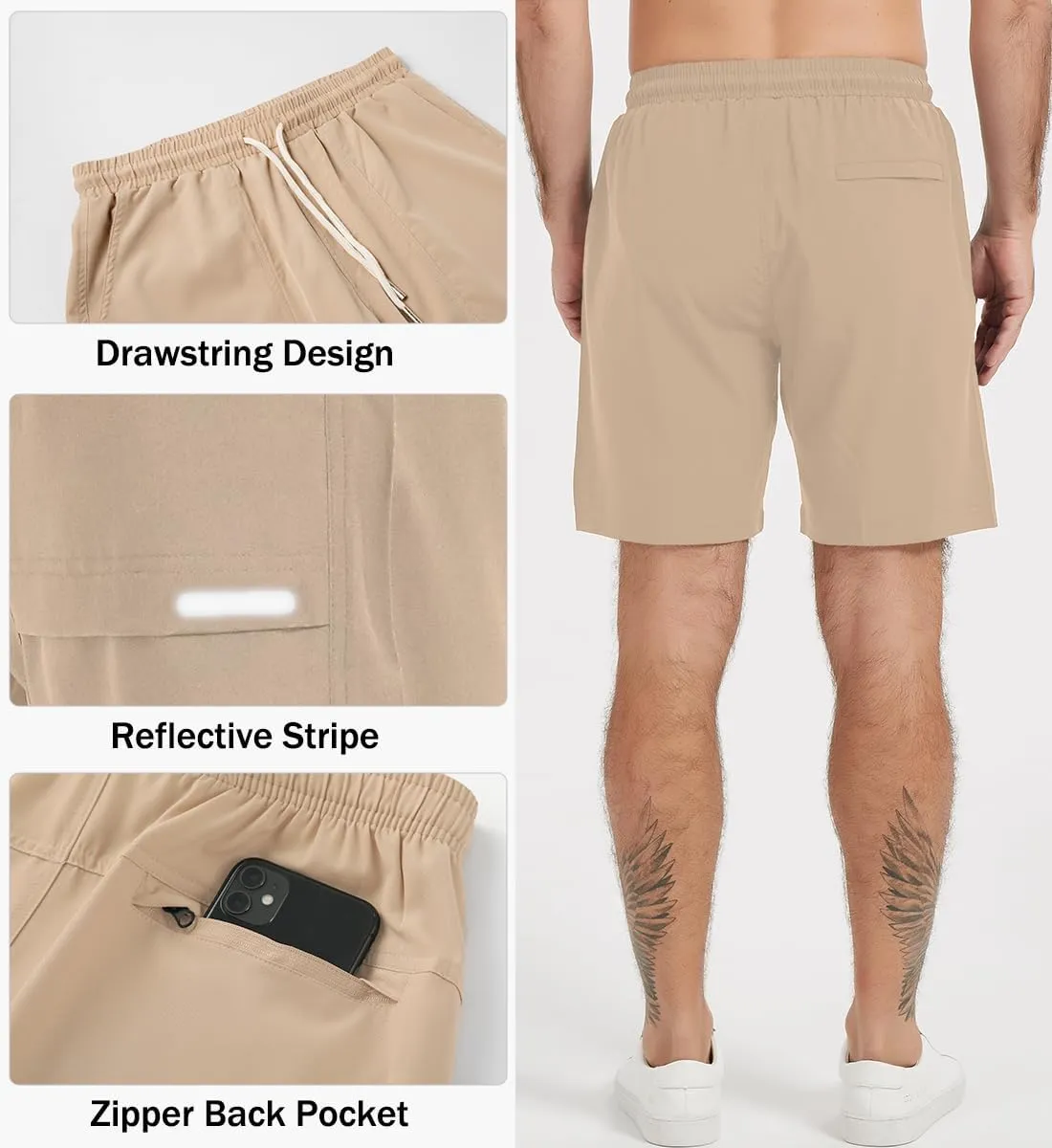 Msmsse Men's Athletic Running Shorts Quick Dry Lightweight Workout Gym Basketball Outdoor Hiking Shorts