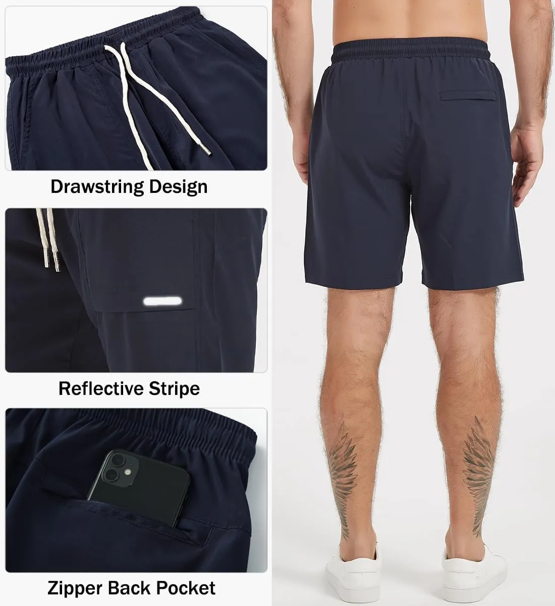 Msmsse Men's Athletic Running Shorts Quick Dry Lightweight Workout Gym Basketball Outdoor Hiking Shorts