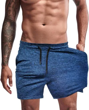 Muscle Cmdr Men's Workout Shorts 5 Inch Inseam Bodybuilding Athletic Running Shorts Quick Dry