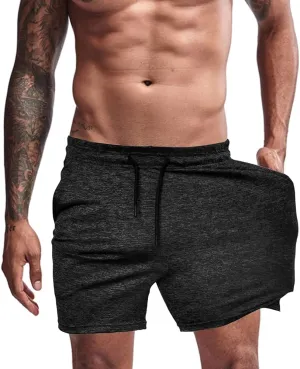 Muscle Cmdr Men's Workout Shorts 5 Inch Inseam Bodybuilding Athletic Running Shorts Quick Dry