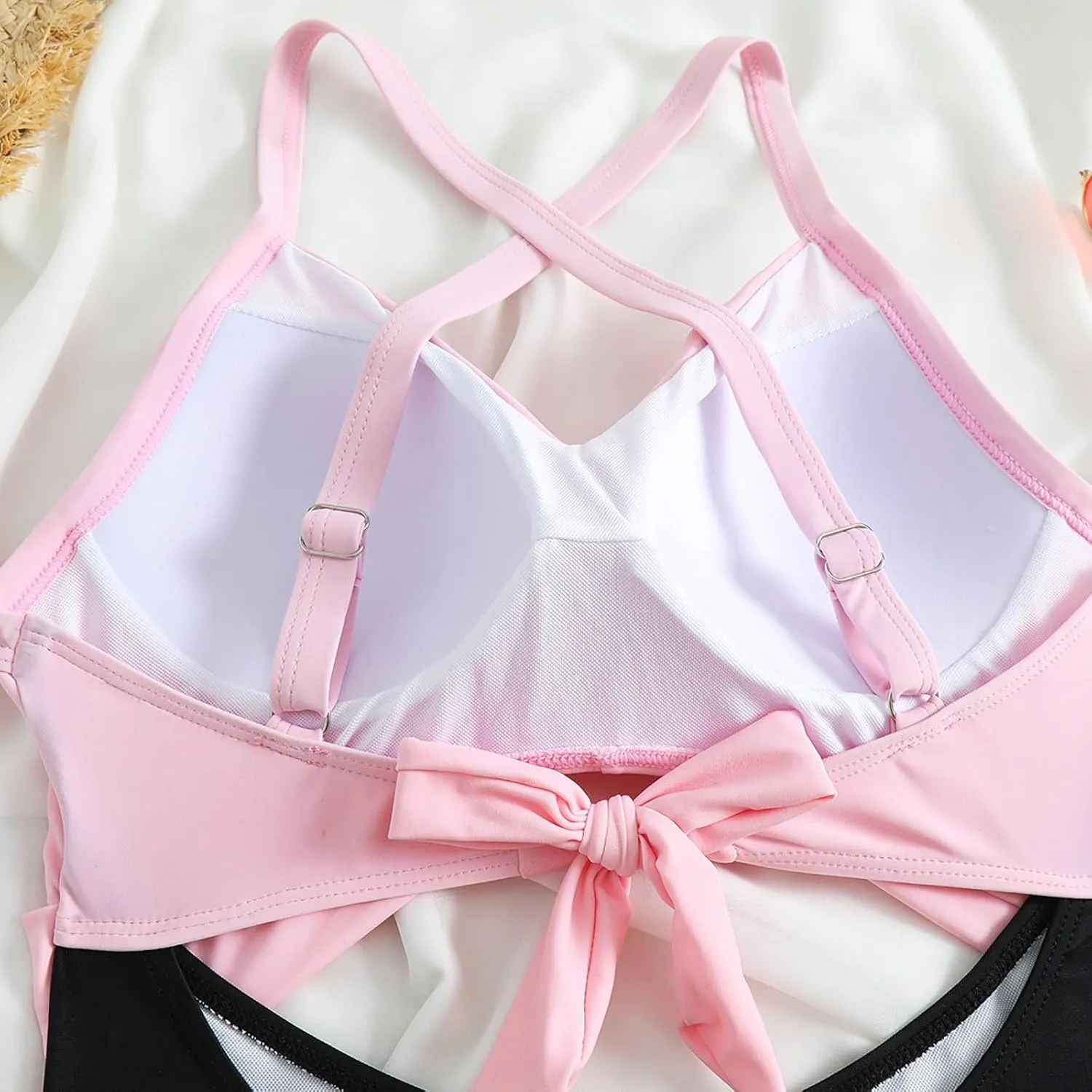 One Piece Swimsuits Women Tummy Control Thong Monokini Cutout High Waisted Bathing Suit Criss Cross Tie Back Monokinis