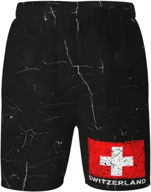 ONVOWO Swiss-Flag-Lwitzerland Gift Boys Athletic Hiking Shorts Quick Dry Workout Shorts Lightweight Sports Gym Running Shorts Black-L