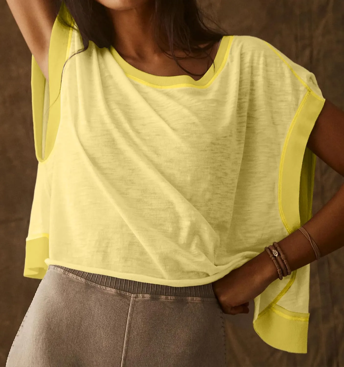 Open Back Workout Shirts for Women Oversized Short Sleeve Athletic Crop Tops Loose Casual Sexy Gym Yoga T-Shirts