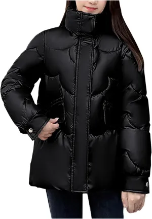 Oversized Coats for Women Puffer Jackets 2023 Winter Warm Long Sleeve Down Parkas with Pockets Comfy Loose Outwear