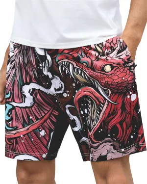 PAJUYE Mens Swim Trunks Beach Shorts - Swimming Shorts with Mesh Liner and Zipper Pocket Quick Dry UPF 50 