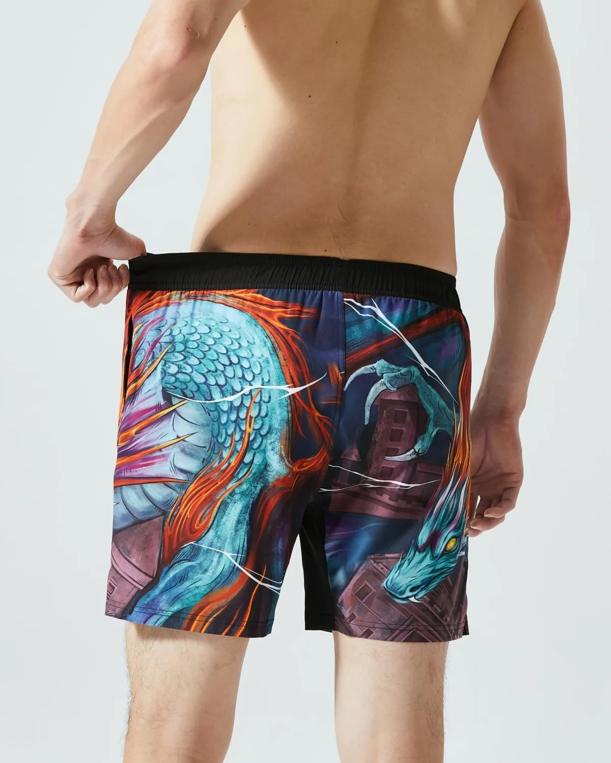 PAJUYE Mens Swim Trunks Beach Shorts - Swimming Shorts with Mesh Liner and Zipper Pocket Quick Dry UPF 50 