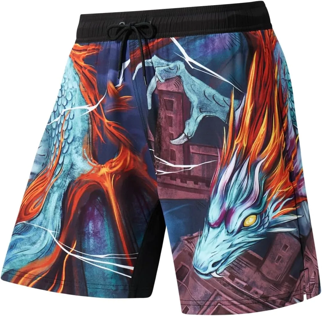 PAJUYE Mens Swim Trunks Beach Shorts - Swimming Shorts with Mesh Liner and Zipper Pocket Quick Dry UPF 50 