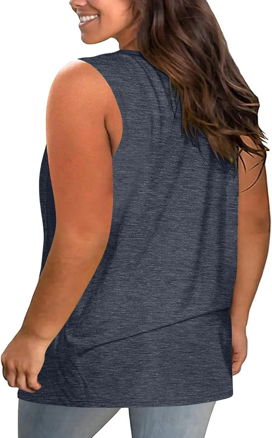 Plus Size Tank Tops for Women Criss Cross V Neck Sleeveless T-Shirts Business Casual Tunic Blouse Oversized Clothes