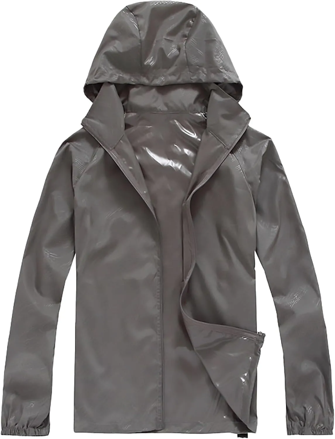 Rain Jacket for Women Lightweight Waterproof Raincoat Windbreaker Zip Up Jackets Outdoor Hooded Trench Coats