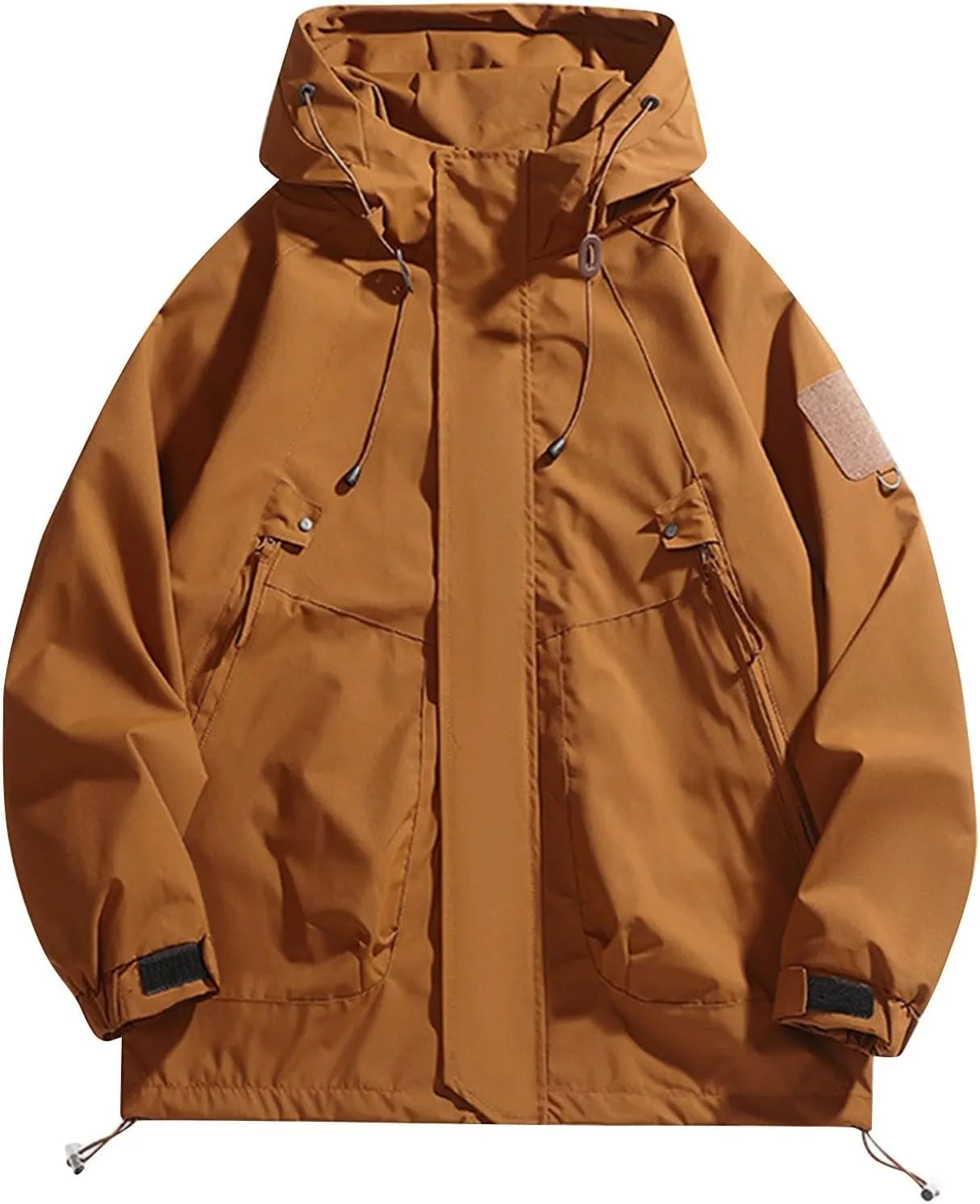 RTRDE Men's Camping Jackets Waterproof Windbreaker Rain Jacket Lightweight Proof Raincoat with Hood for Outdoor, M-3XL