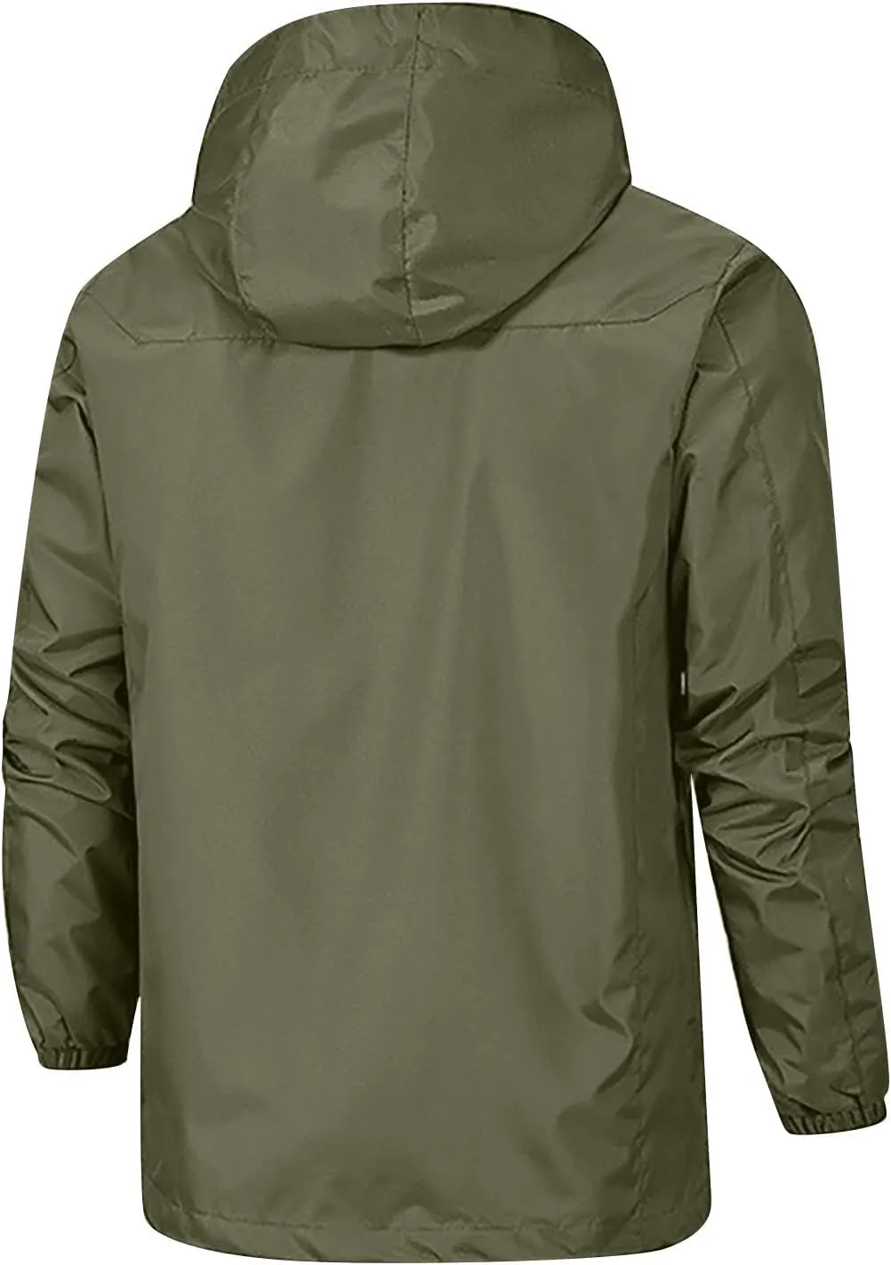 RTRDE Mens Lightweight Rain Jacket Waterproof Jacket with Hood Outdoor Raincoat Softshell Jacket for Hiking, XL-5XL