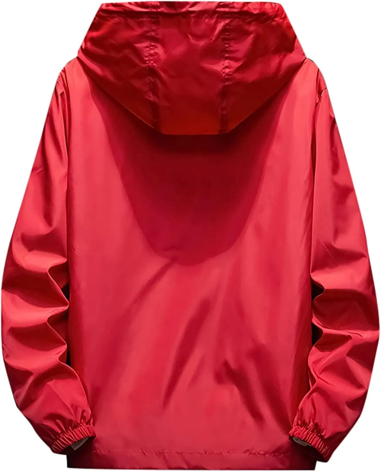 RTRDE Mens Lightweight Waterproof Rain Jacket Windbreaker Casual Refleciton Zip Up Jackets with Hood Mens, M-7XL