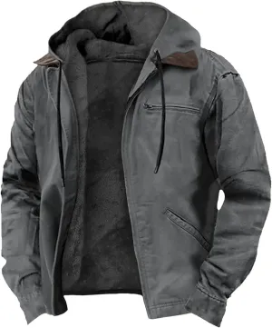 RTRDE Mens Winter Jacket Zip Up Sweatshirts Fleece Jackets Thick Sherpa Lined Hoodie Coats Outwear Jacket, S-8XL