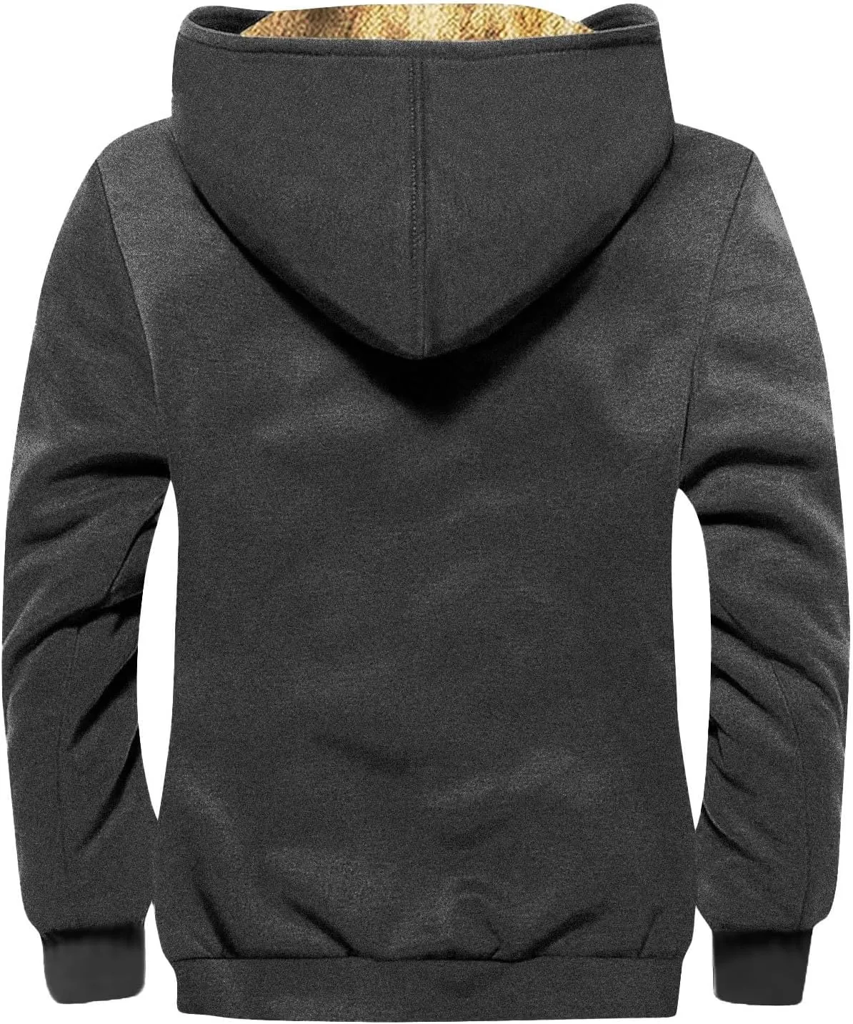 RTRDE Mens Winter Work Coat Zip Up Hoodie Casual Sherpa Lined Jackets Fleece Warm Work Coats Outwear Casual Jacket