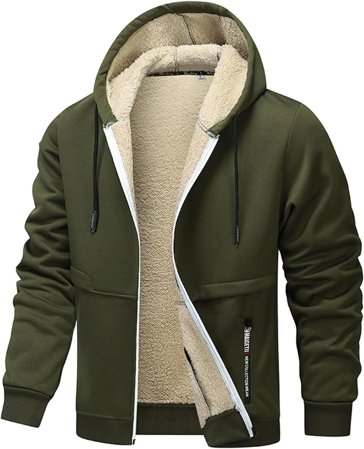 RTRDE Mens Work Jacket Zip Up Sweatshirts Heavyweight Winter Fleece Sherpa Lined Warm Hoodie Jackets Coats Jacket, S-3XL