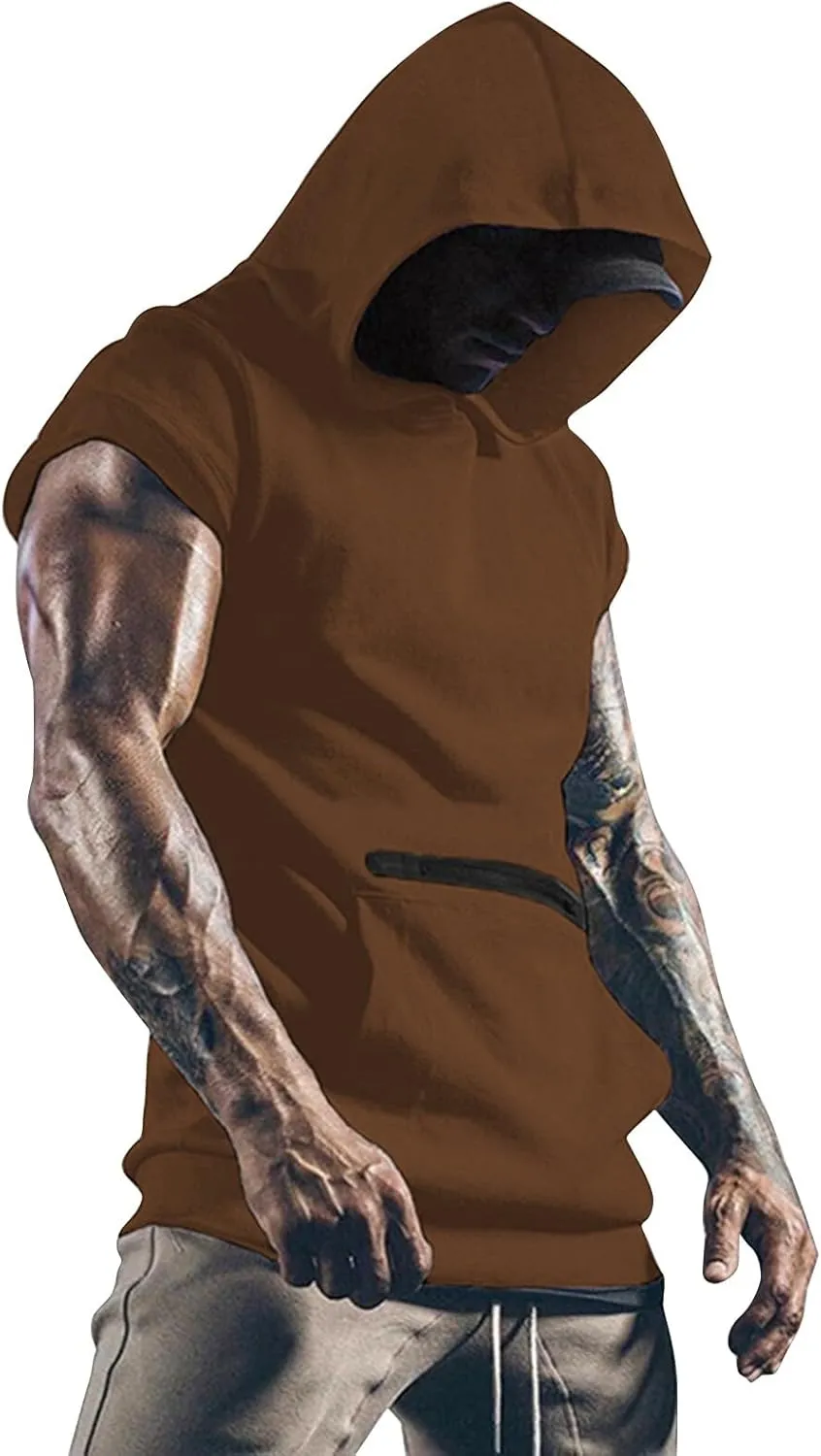 RTTUIOP Short Sleeve Hoodies for Men Workout Gym Athletic Running Shirts Lightweight Moisture Wicking Quick Dry Hoodie